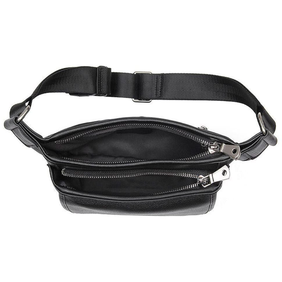 Genuine leather belt bag 3019A, black
