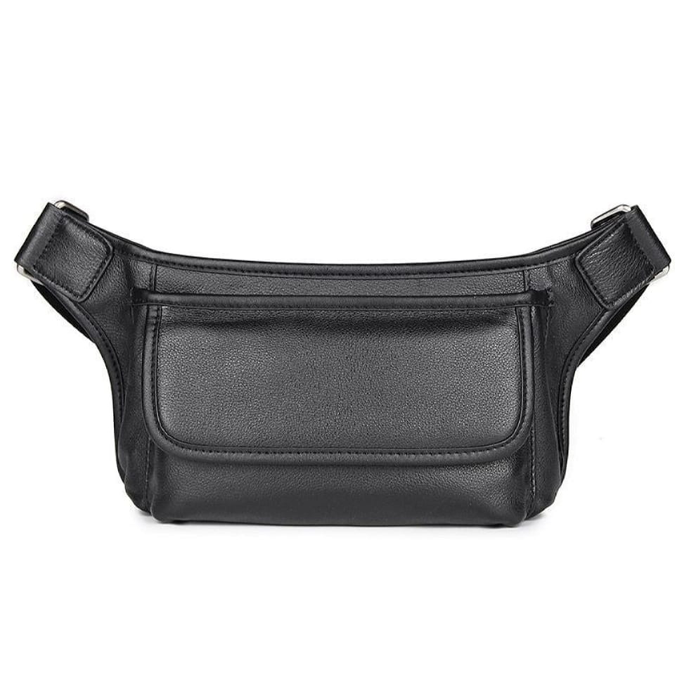 Genuine leather belt bag 3019A, black