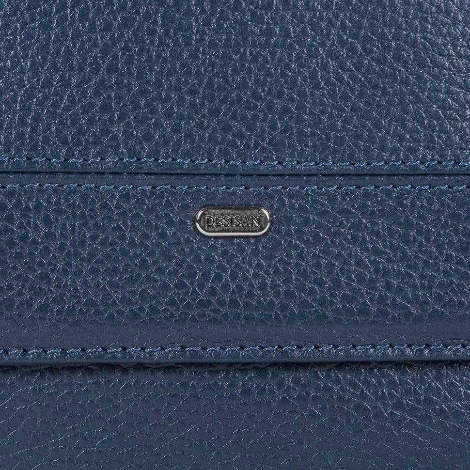 Барсетка м'яка шкіряна DESISAN 417-315 синій флотар