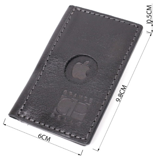 Картхолдер унісекс з тримачем для Apple AirTag з натуральної шкіри GRANDE PELLE 11607 Чорний