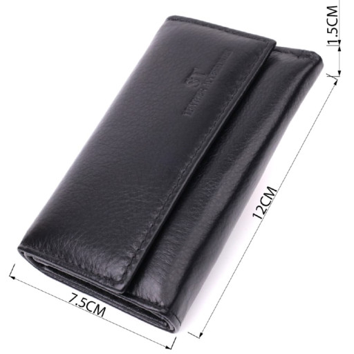 Практична ключниця із натуральної шкіри ST Leather 22483 Чорний