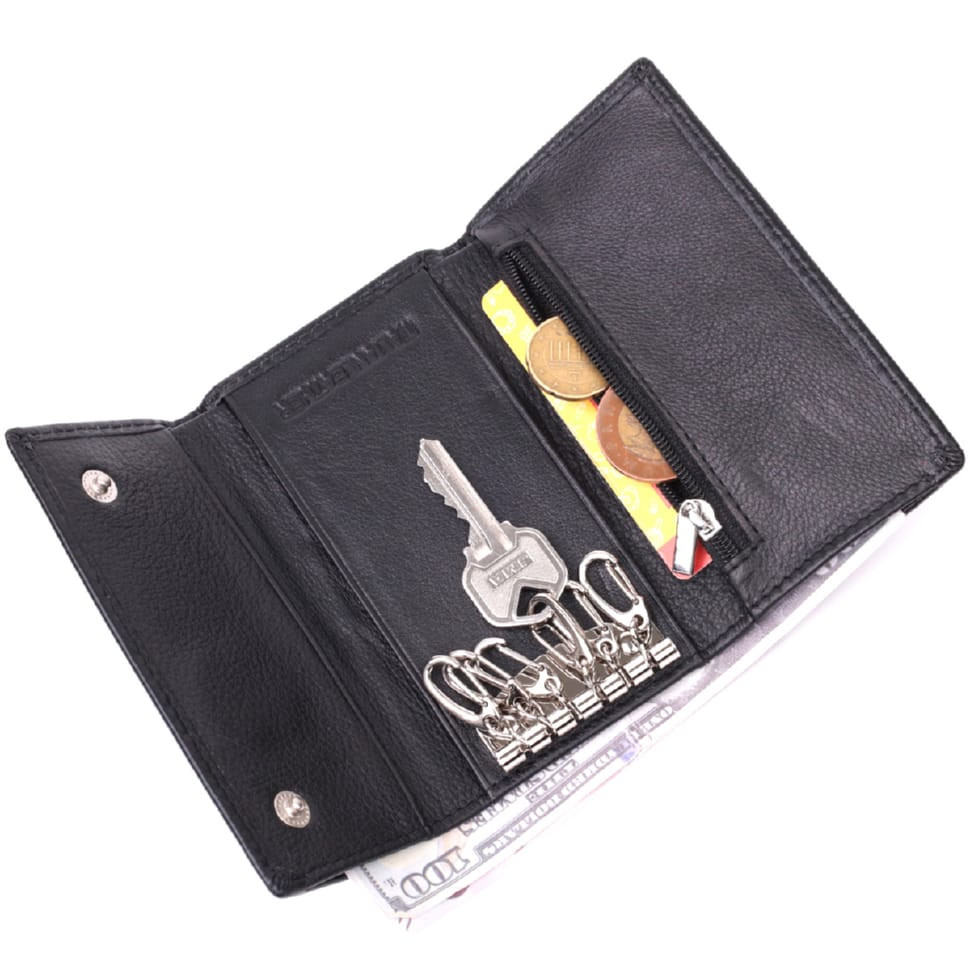 Практична ключниця із натуральної шкіри ST Leather 22483 Чорний