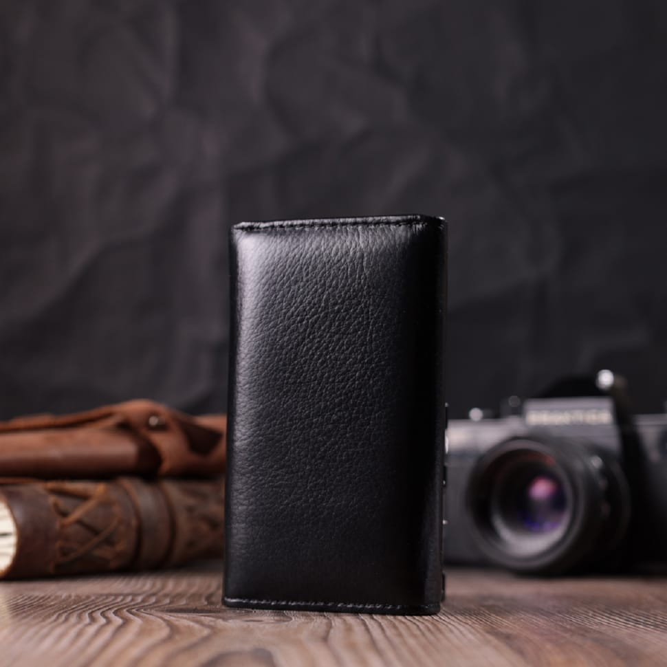 Практична ключниця із натуральної шкіри ST Leather 22483 Чорний