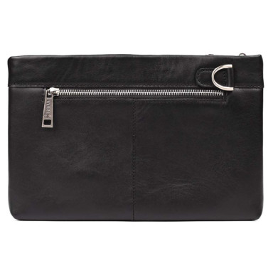 Leather clutch for men TARWA GA-0019-4lx black with a loop on the hand