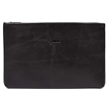 Leather clutch for men TARWA GA-0019-4lx black with a loop on the hand