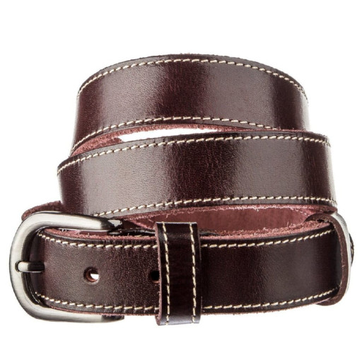 Добротний чоловічий ремінь під штани з натуральної шкіри Grande Pelle 21453