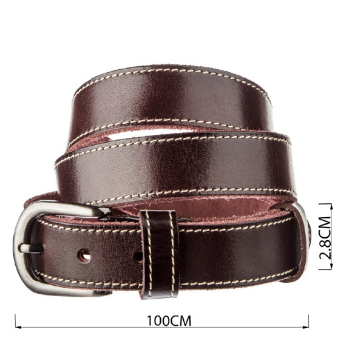 Добротний чоловічий ремінь під штани з натуральної шкіри Grande Pelle 21453