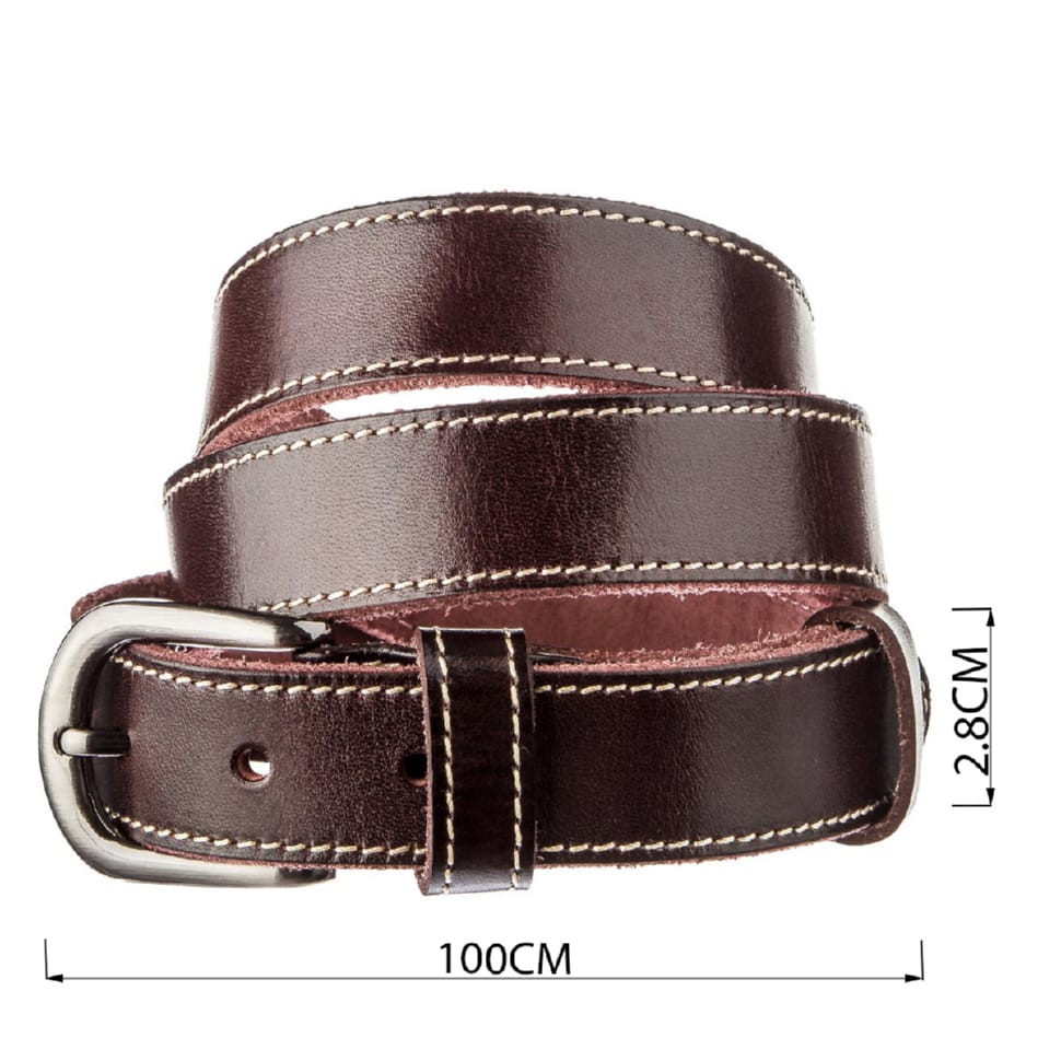 Добротний чоловічий ремінь під штани з натуральної шкіри Grande Pelle 21453