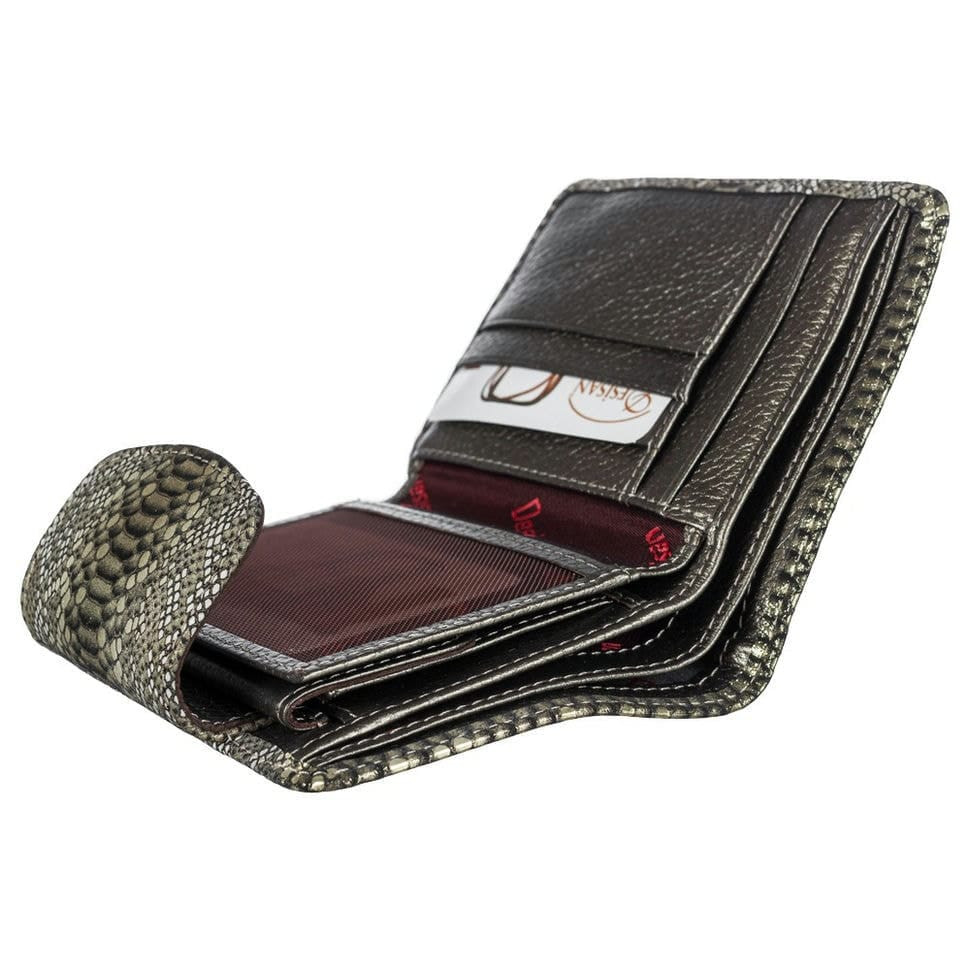 Гаманець жіночий шкіряний Desisan 086-735 золото змія