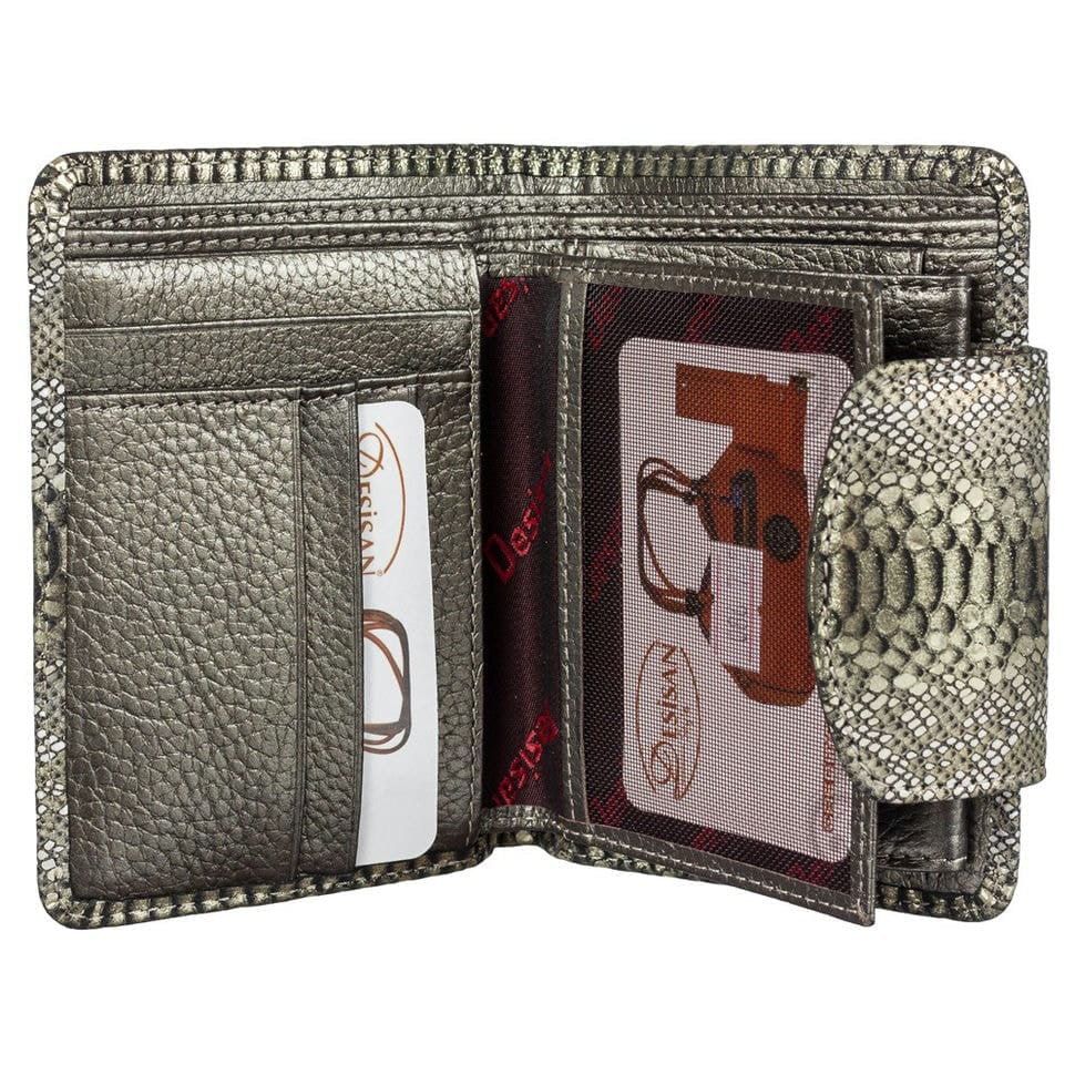 Гаманець жіночий шкіряний Desisan 086-735 золото змія