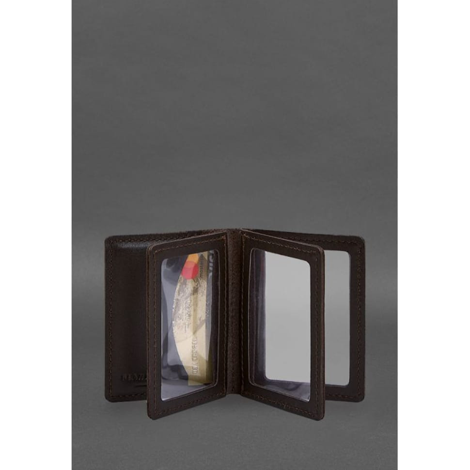 Шкіряна обкладинка для посвідчення водія, ID і пластикових карток 2.1 коричнева