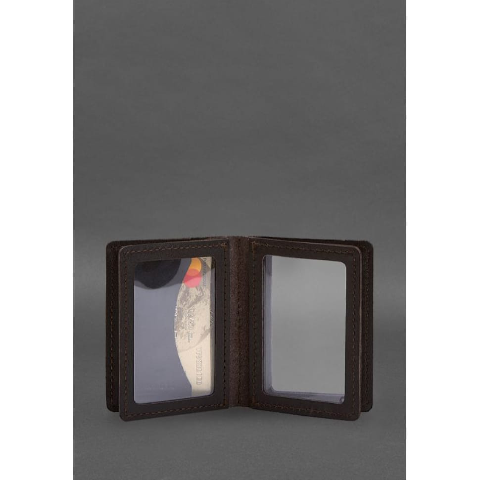 Шкіряна обкладинка для посвідчення водія, ID і пластикових карток 2.1 коричнева