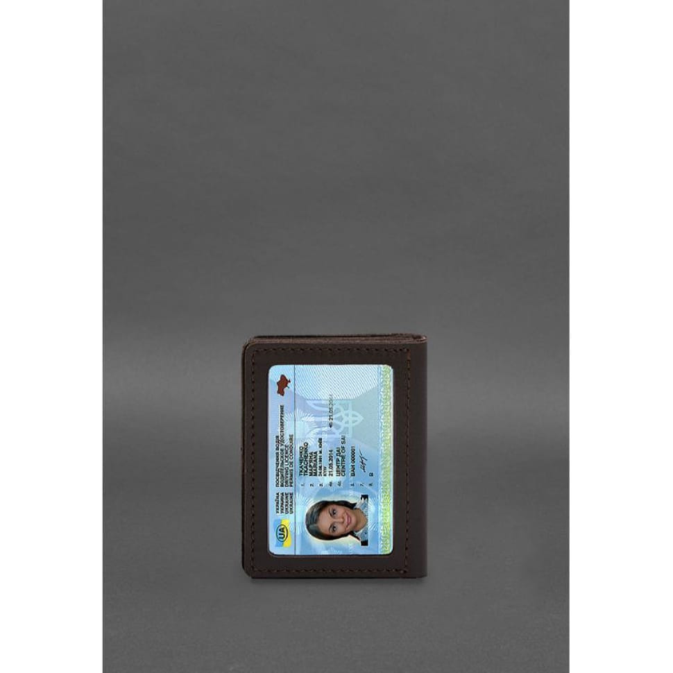 Шкіряна обкладинка для посвідчення водія, ID і пластикових карток 2.1 коричнева