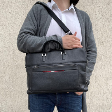 Bag leather folder Inserto 8951 nero black