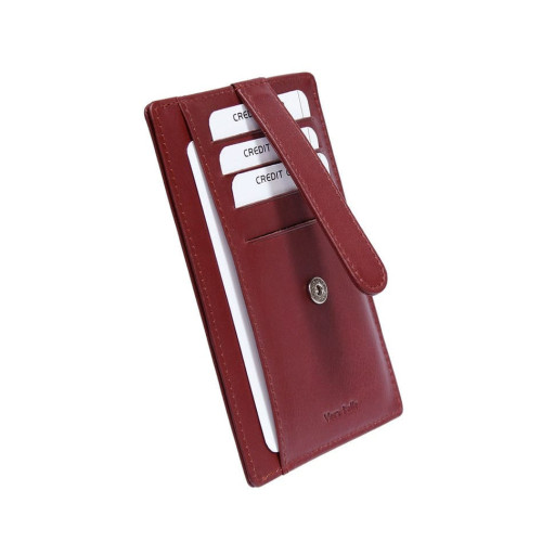 Кредитниця шкіряна Cortina 5001 rosso червоний