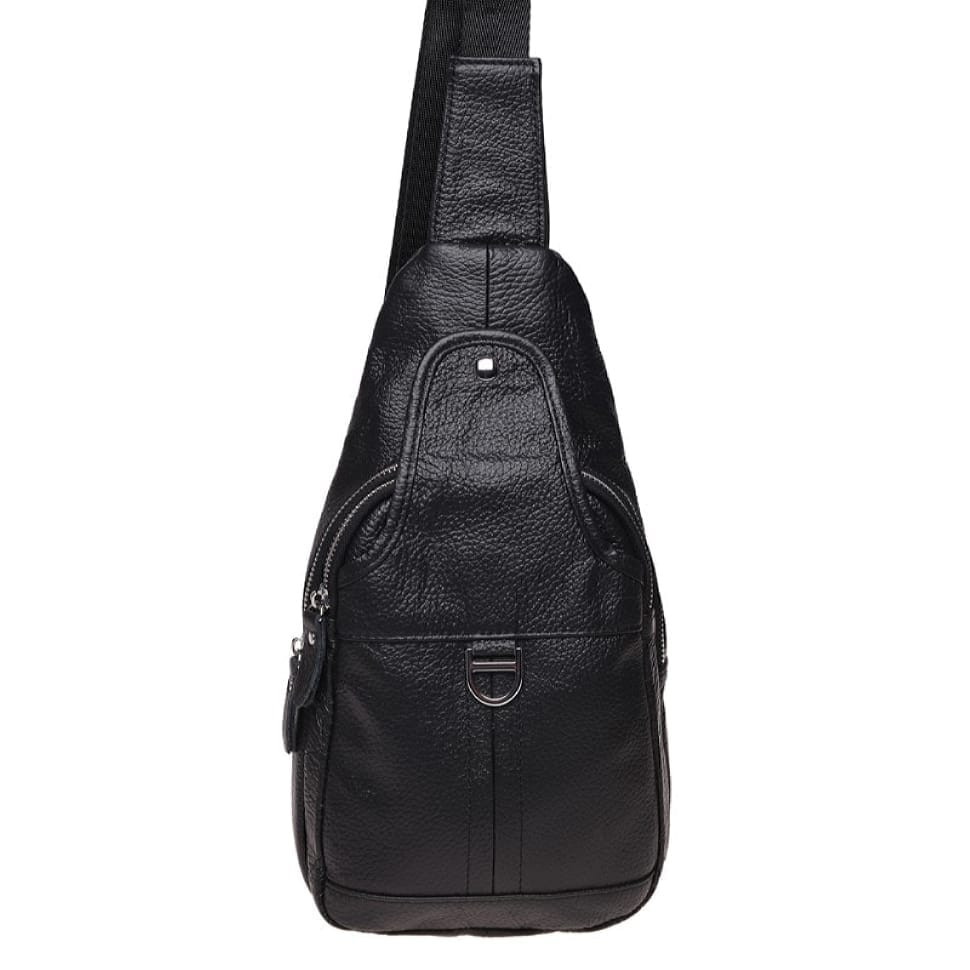 Mужской кожаный рюкзак через плечо Borsa Leather K1202-black