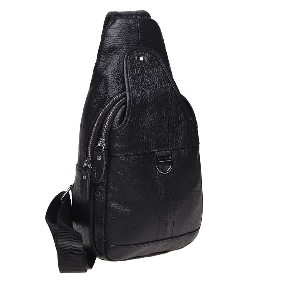 Mужской кожаный рюкзак через плечо Borsa Leather K1202-black