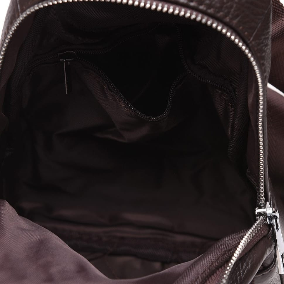 Чоловік шкіряний рюкзак через плече Keizer K1156-brown