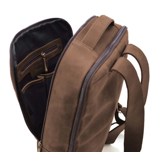 Шкіряний коричневий рюкзак TARWA RC-7287-3md кінська шкіра