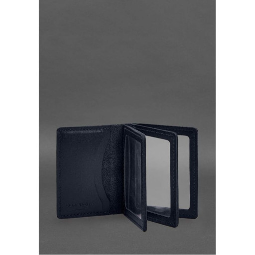 Шкіряна обкладинка для посвідчення водія, ID і пластикових карток 2.1 синя