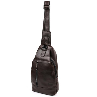 Mens leather sling backpack brown TARWA GX-0116-3md