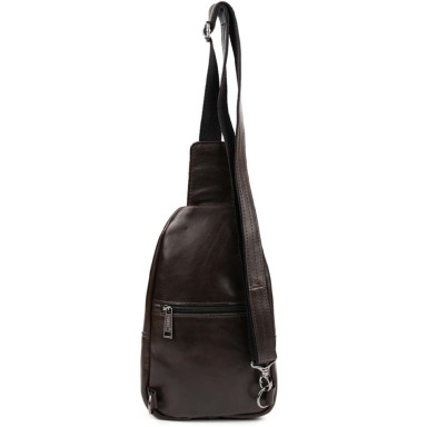 Mens leather sling backpack brown TARWA GX-0116-3md