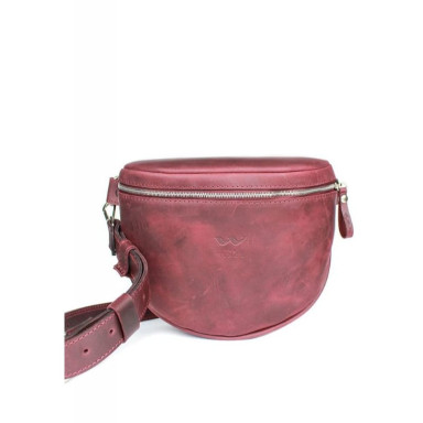 Vacation leather crossbody bag burgundy vintage