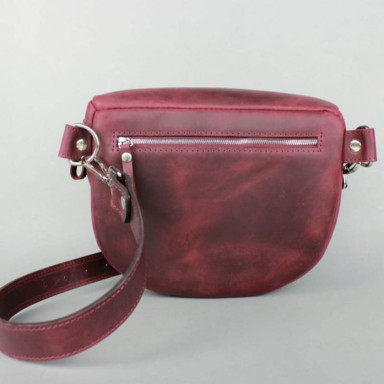 Vacation leather crossbody bag burgundy vintage