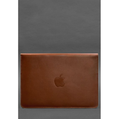 Кожаный чехол-конверт на магнитах для MacBook 15 дюйм Светло-коричневый