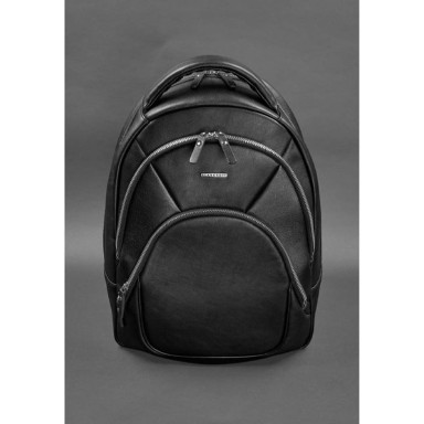 Leather backpack black crust