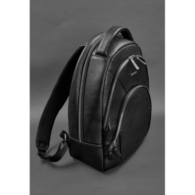 Leather backpack black crust
