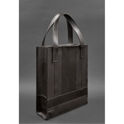 Шкіряна жіноча сумка шоппер Бетсі темно-коричнева краст