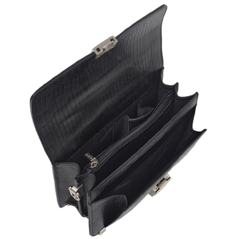 Барсетка шкіряна Desisan 1276-143 чорний лазер