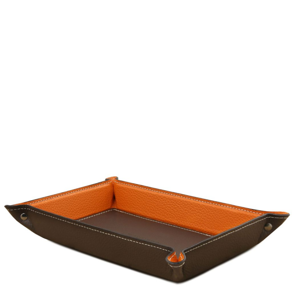 Leather valet tray