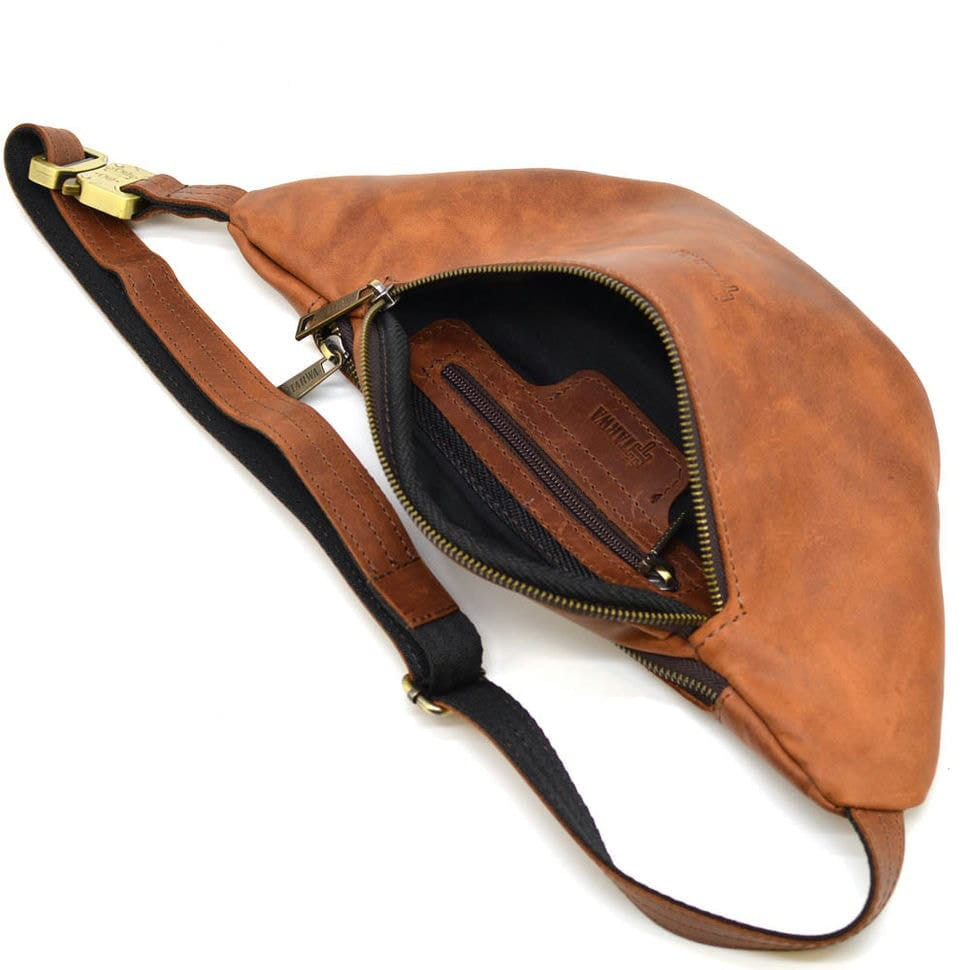 Belt bag RB-3036-4lx from genuine brown leather from Tarwa