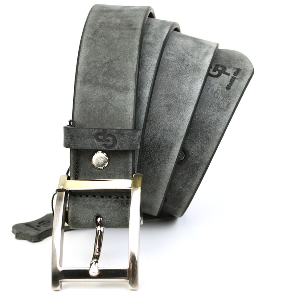 Affari 35mm leather belt, rubbed Grande Pelle 336201100 marble