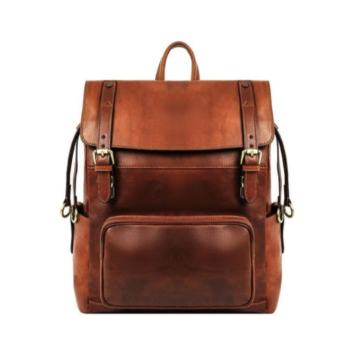 Шкіряний рюкзак - The Good Earth - Коньячно-коричневий матовий колір - Time Resistance 5232301