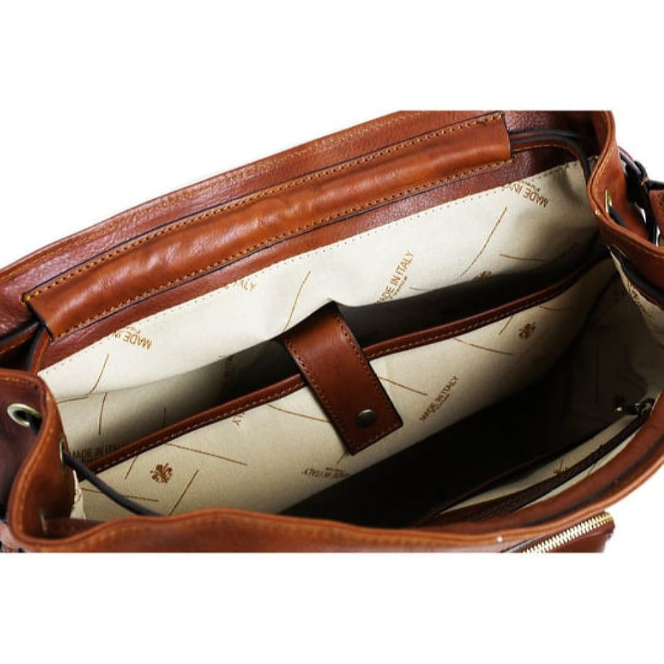 Шкіряний рюкзак - The Good Earth - Коньячно-коричневий матовий колір - Time Resistance 5232301