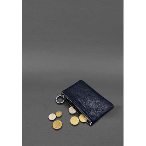 Шкіряна монетниця /міні-косметичка 3.0 синя флотар