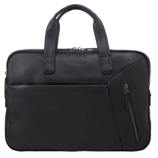 М'який портфель шкіра BOND 1133-101 чорний гладкий