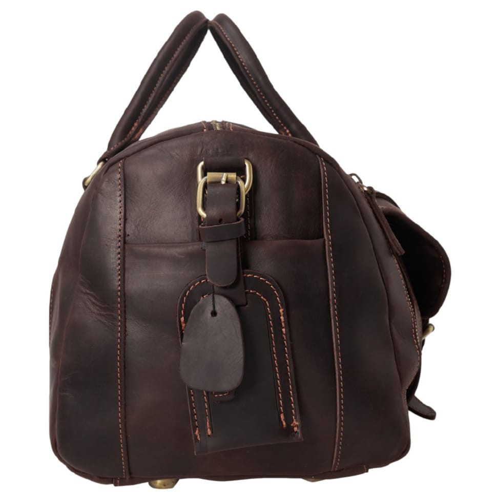 Сумка дорожкая кожаная BUFFALO BAGS M1133R темно-коричневый нубук