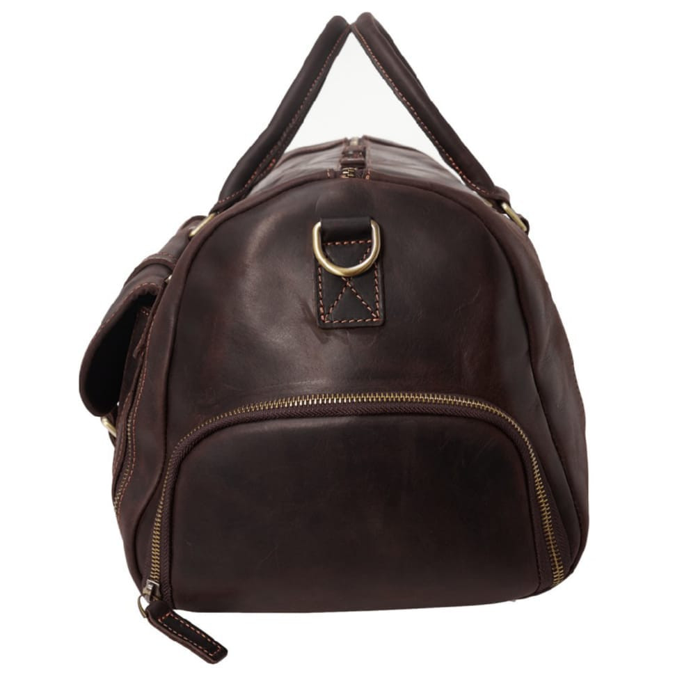 Сумка дорожкая кожаная BUFFALO BAGS M1133R темно-коричневый нубук
