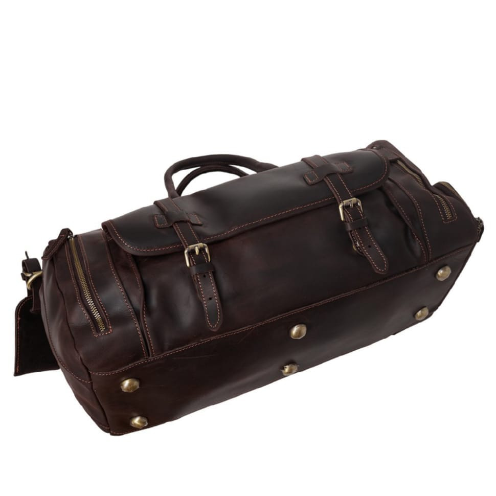 Сумка дорожкая кожаная BUFFALO BAGS M1133R темно-коричневый нубук