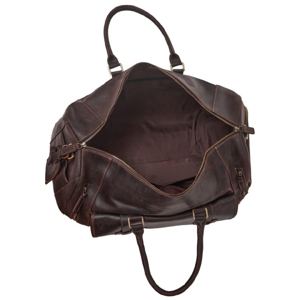 Сумка дорожкая кожаная BUFFALO BAGS M1133R темно-коричневый нубук