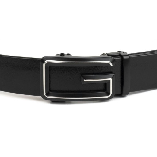 Чоловічий ремень з силуетом літери G Vintage 20287 Чорний