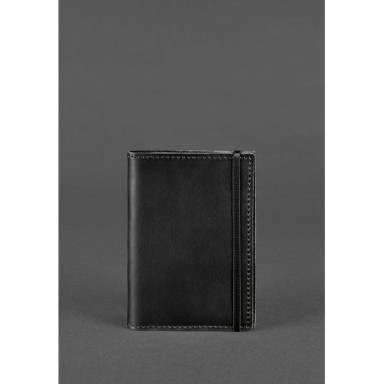 Leather Passport Cover 1.0 Black Crazy Horse
