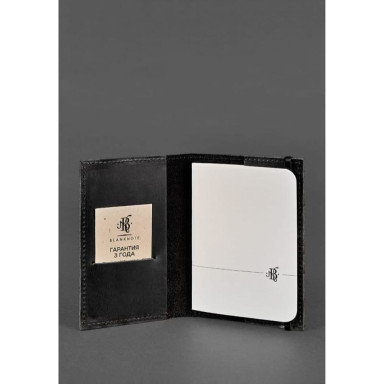 Leather Passport Cover 1.0 Black Crazy Horse