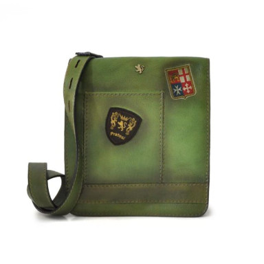 Pratesi BVE182/24 - Messanger Medium Cross Body Bag в шкіряній шкірі Bruce Green