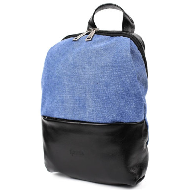 Mens sling chest bag made of leather and canvas TARWA GAk-1905-3md