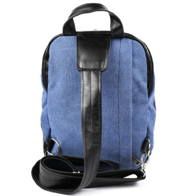 Mens sling chest bag made of leather and canvas TARWA GAk-1905-3md
